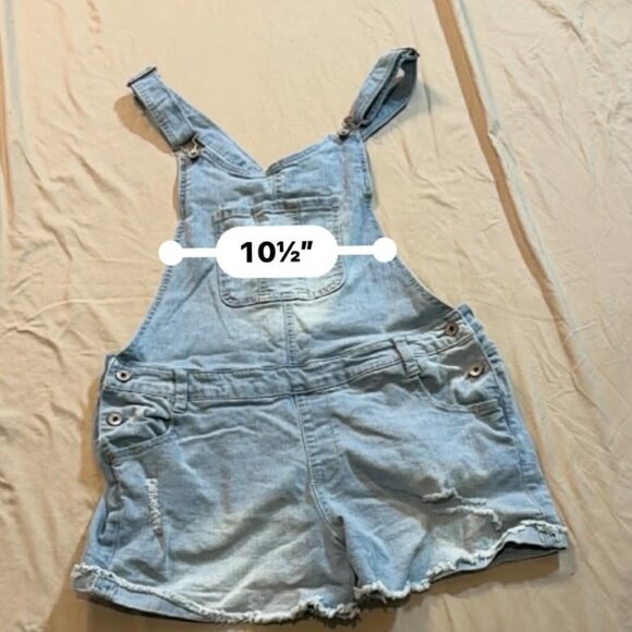 Wallflower Brand Faded Denim Overall Shorts - SIZE XL - Picture 8 of 15